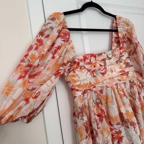 Abercrombie & Fitch Emerson Poplin Puff Sleeve Mini Dress Medium Tall - Picture 3 of 6